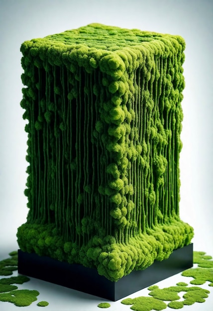 Foto gratuita muschio verde 3d su forma astratta