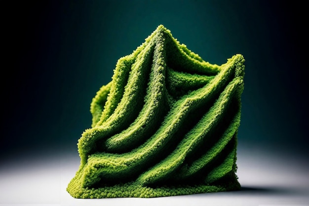 Free photo 3d green moss on abstract shape