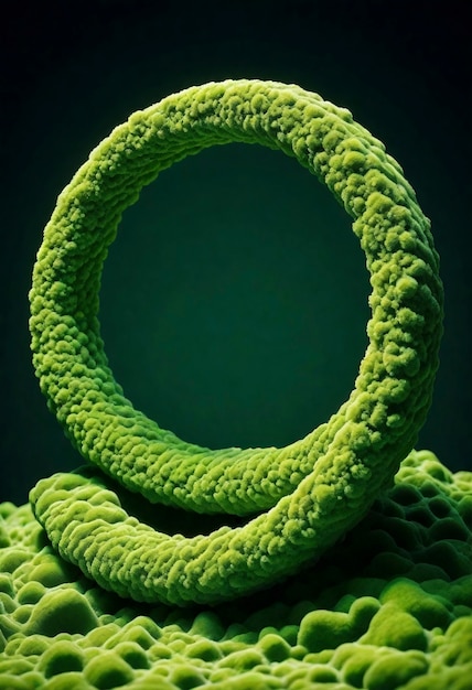 Free photo 3d green moss on abstract shape