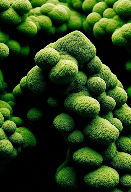 3d green moss on abstract shape