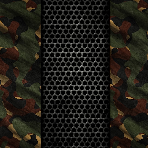 Free photo 3d grunge background with metal and camouflage textures