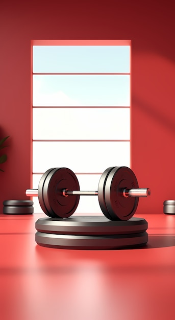 Free photo 3d gym equipment