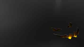 Бесплатное фото 3d хэллоуин фон с тыквами