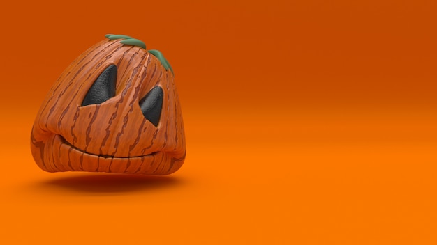 3D Halloween background with pumpkins