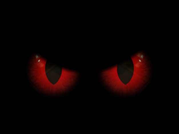 붉은 악마의 눈을 가진 3D 할로윈 배경