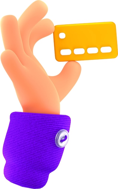 3d hand hold bank card for payment use in atm