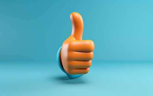 3D-рука показывает палец вверх.