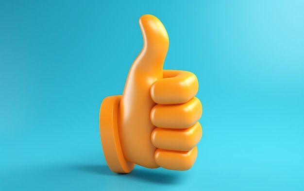 Free photo 3d hand showing thumbs up gesture