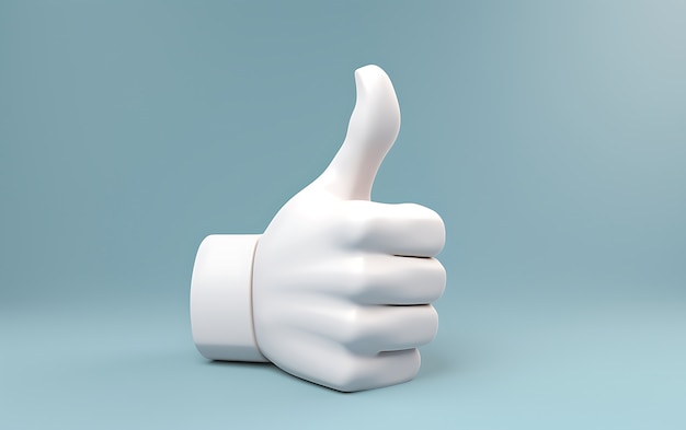 3d hand showing thumbs up gesture