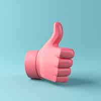 Free photo 3d hand showing thumbs up gesture