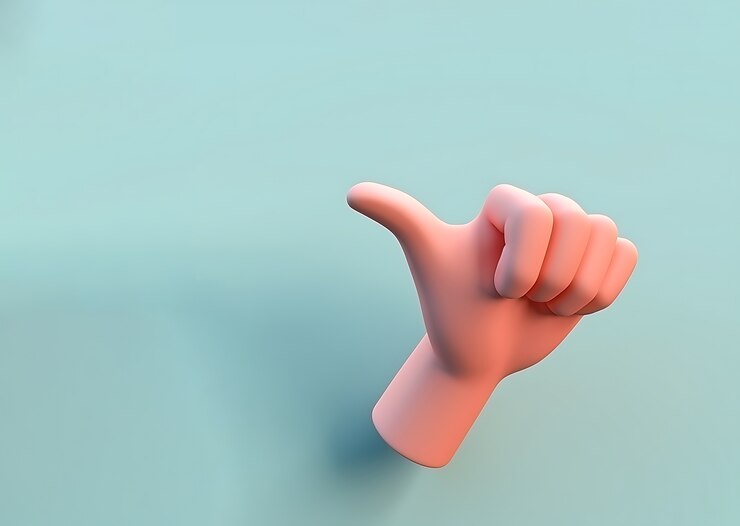 Бесплатный Фотография 3d-рука показывает палец вверх.