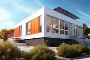 Free photo 3d house model with modern architecture