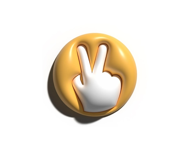 3D Human Hand Gesture Symbol Design 3D Render Illustration