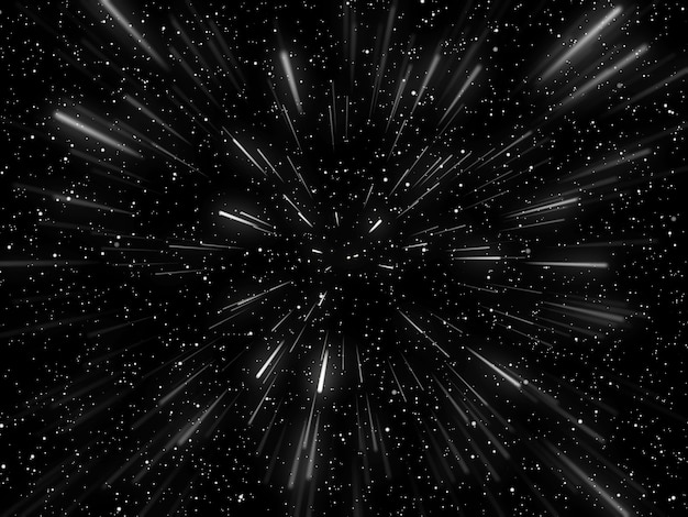 3D hyperspace background with warp tunnel effect