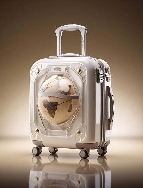 Бесплатное фото 3d-икона для путешествия с багажем