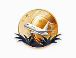 Foto gratuita icona 3d per viaggiare in aereo
