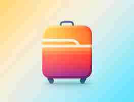 Free photo 3d icon for travel with luggage