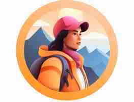 Free photo 3d icon for travel with woman