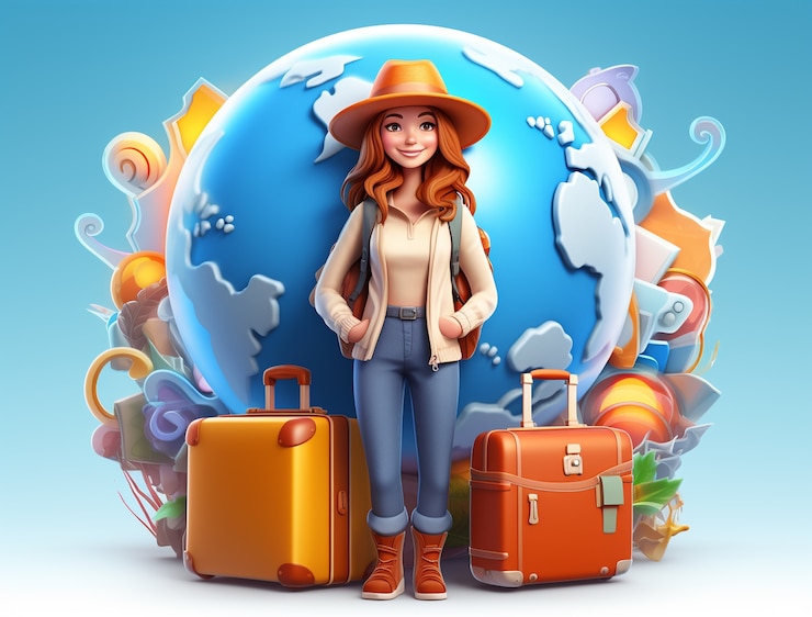 Free Photo 3d icon for traveling and vacation