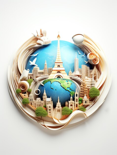 3d icon for traveling and vacation