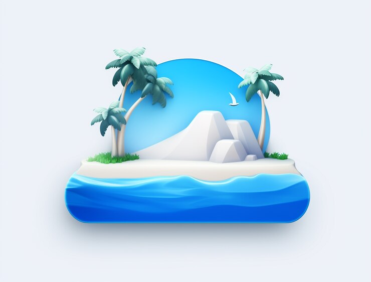 Бесплатный Фотография 3d-икона для путешествий и отдыха