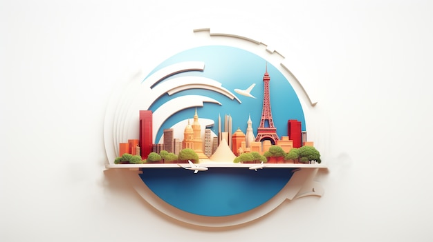 3d icon for traveling and vacation