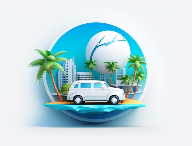 3d icon for traveling and vacation