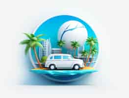 Free photo 3d icon for traveling and vacation