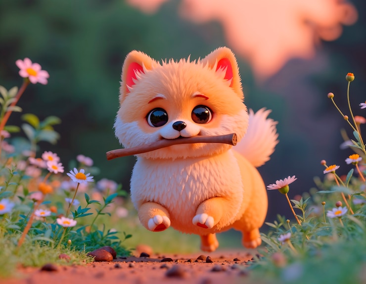 Free Photo 3d illustration of adorable pet
