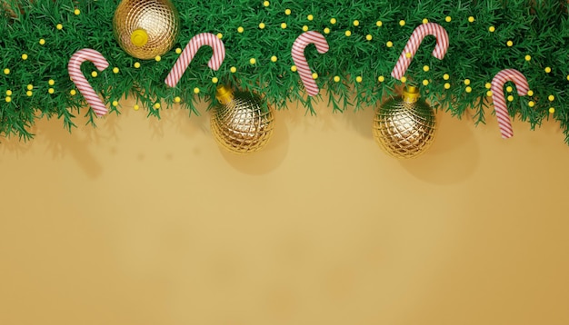 Free photo 3d illustration background with christmas decoration