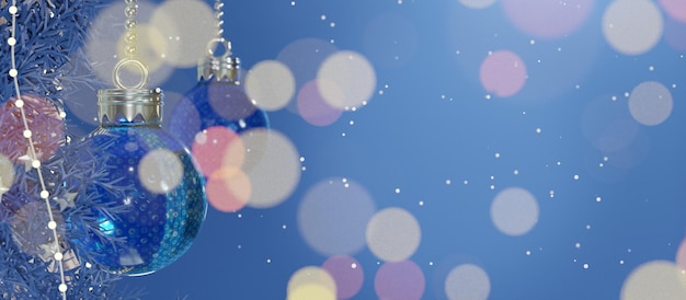 Free photo 3d illustration bokeh background with christmas ball