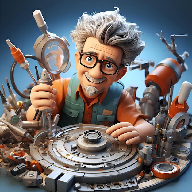 3D illustration of a cartoon character from the movie 3D rendering