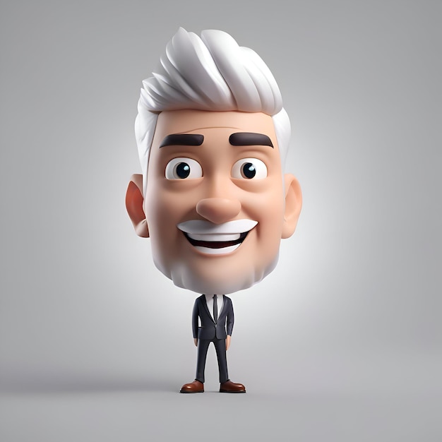 3D Illustration of a cartoon character of a man with a smile