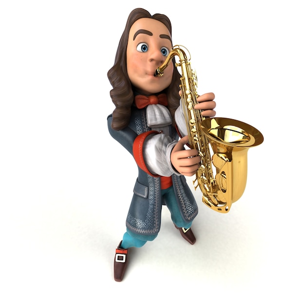 Free photo 3d illustration of a cartoon man in historical baroque costume