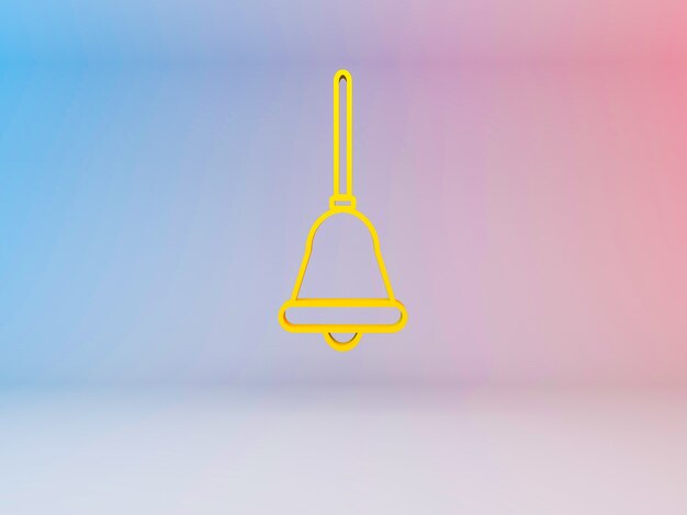 3d illustration of Christmas bells on a gradient background