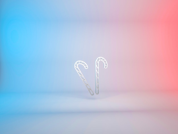 Free photo 3d illustration of the christmas stick icon on a gradient background