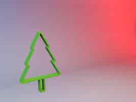 Foto gratuita 3d illustrazione di un albero di natale su uno sfondo sfumato