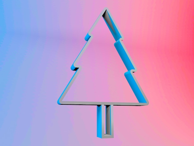 3d illustration of a Christmas tree on a gradient background