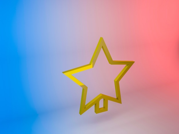 Foto gratuita illustrazione 3d dell'icona della stella dell'albero di natale su uno sfondo sfumato
