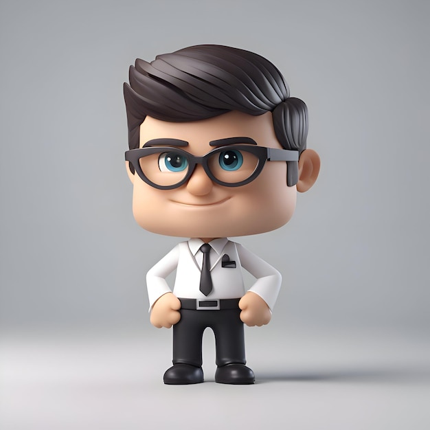 Free photo 3d illustration of a cute cartoon character businessman