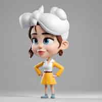 Free photo 3d illustration of a cute cartoon girl in a sailor costume