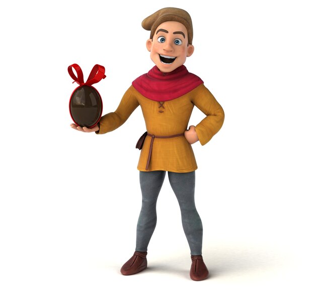 3D Illustration of a medieval historical character