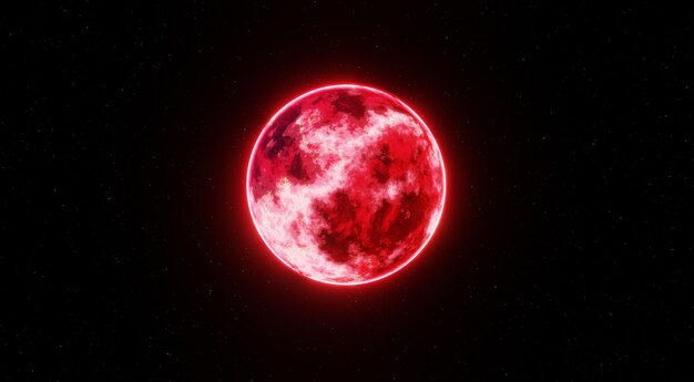 3d illustration planet red light sky moon astronomy background wallpaper