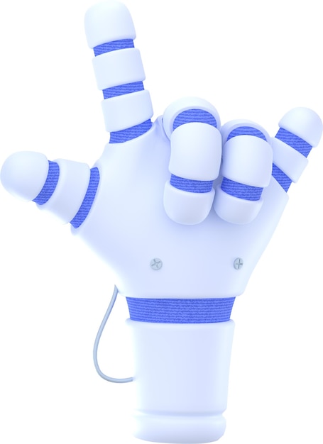 Free photo 3d illustration of robotic hand rock and roll