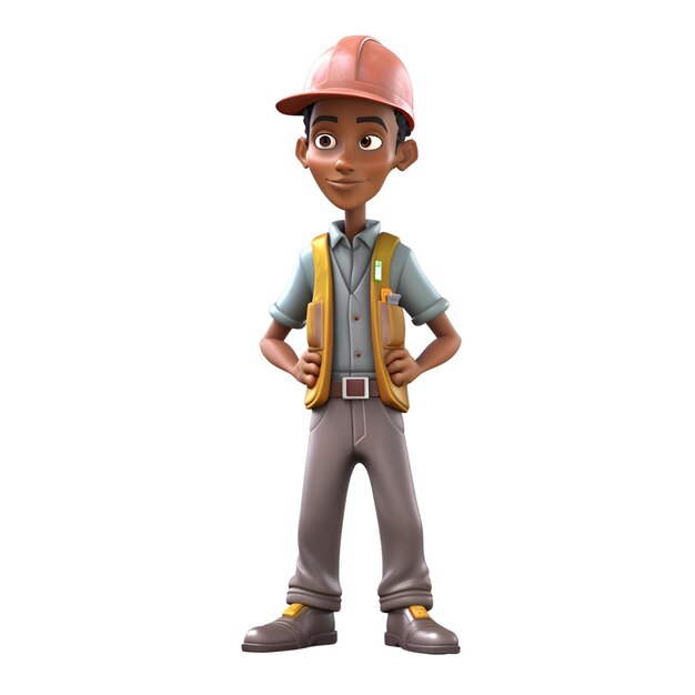 3D Illustration of a young man with a backpack and helmet