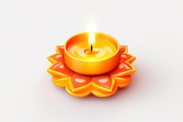 Free photo 3d image of a candle on a white background