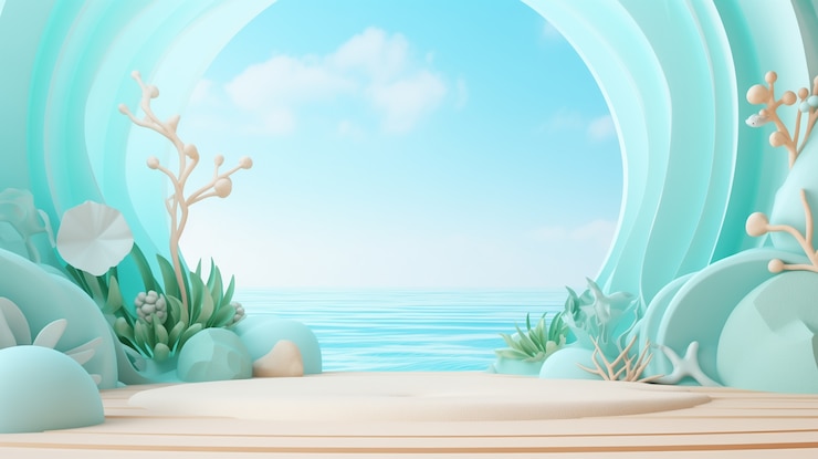 무료 Photo 3d 섬과 바다 풍경