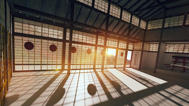 3D японский зал для занятий каратэ