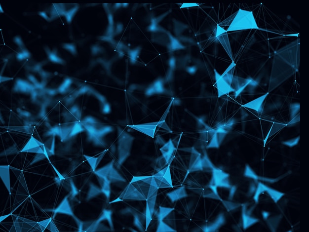 Free photo 3d low poly plexus connections, networking background