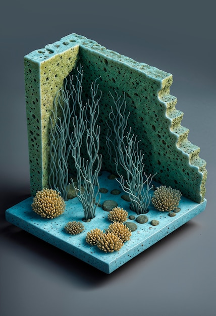 Бесплатное фото 3d морские водоросли